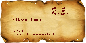 Rikker Emma névjegykártya